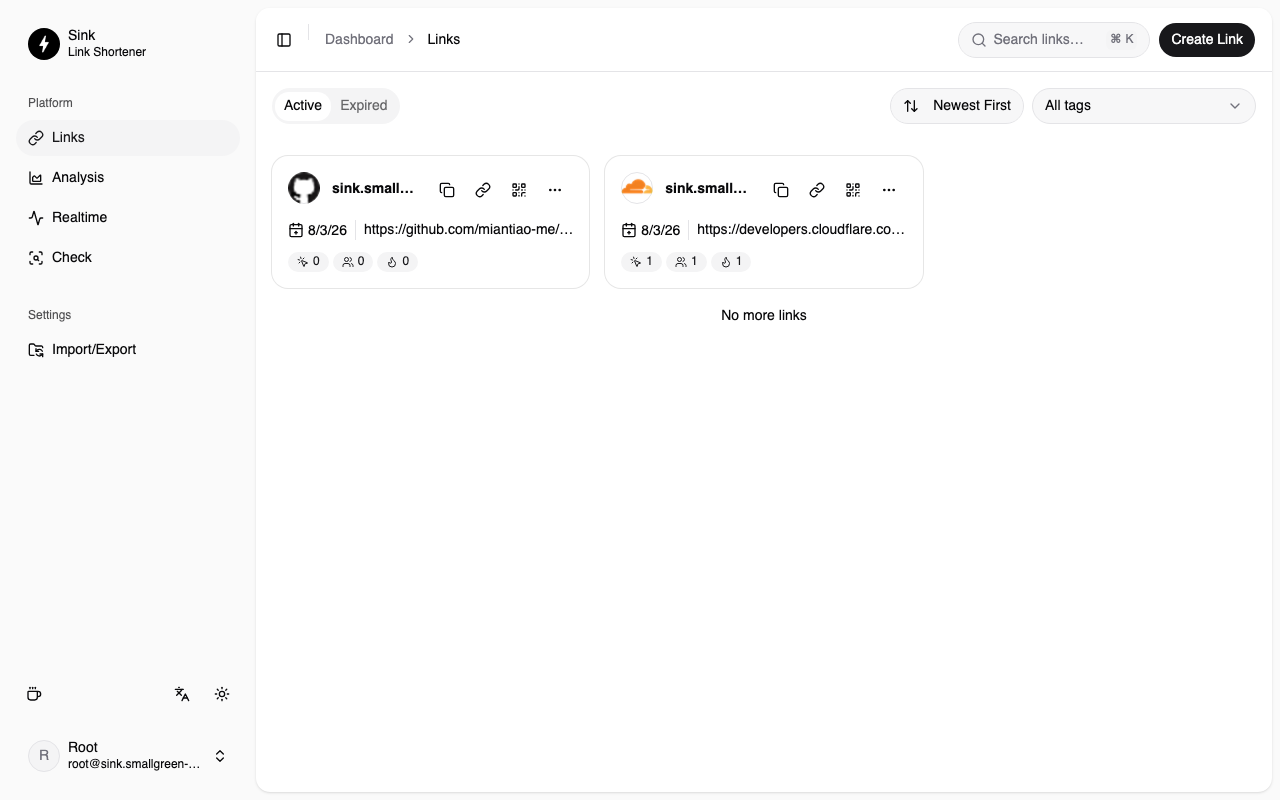 Sink verified service screenshot